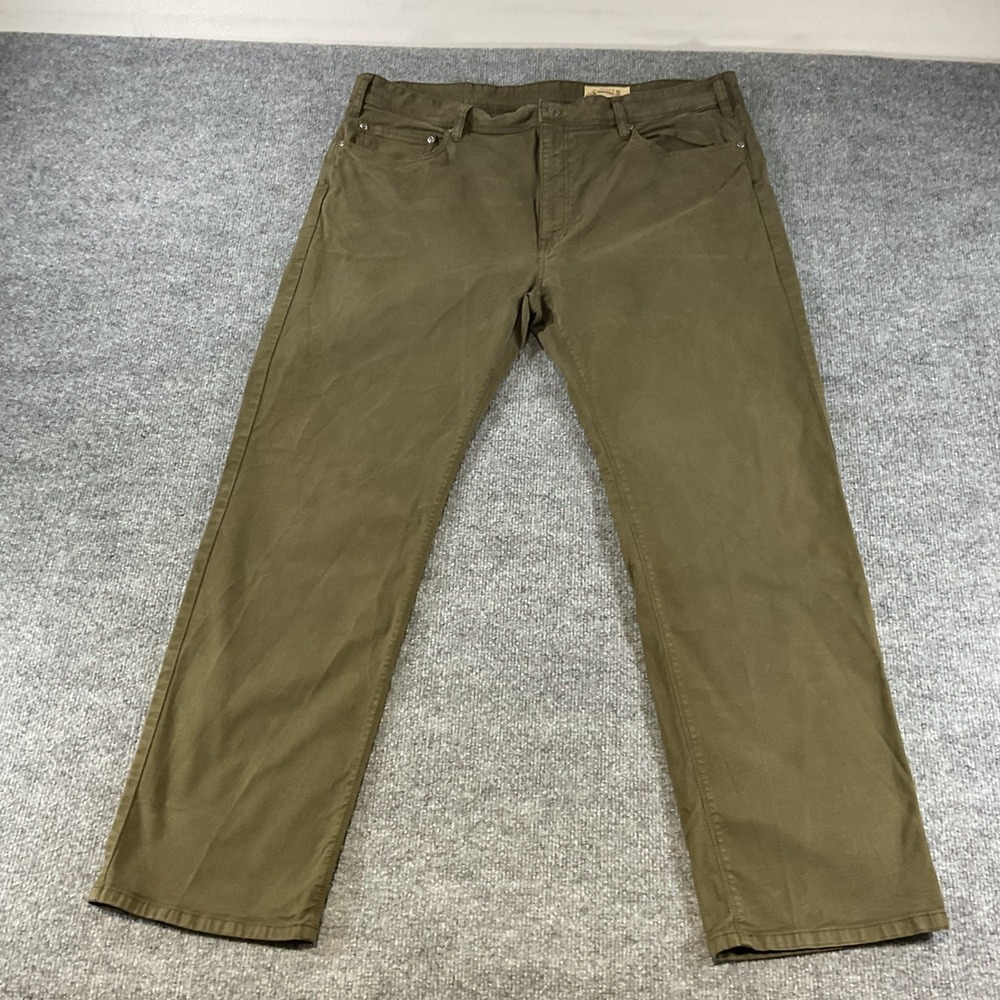 Orvis Five Pocket Pants Mens 40x30 Olive Green Straight Leg Casual Trousers
